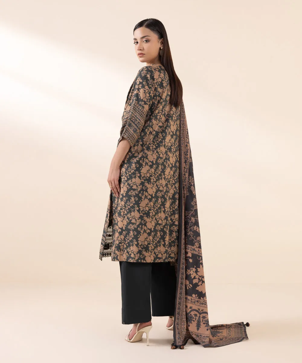 3 Piece - Embroidered Linen Suit