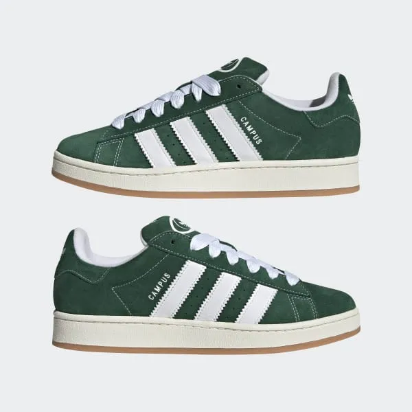 Adidas Kid's Campus 00S Shoes - Dark Green / Cloud White / Off White