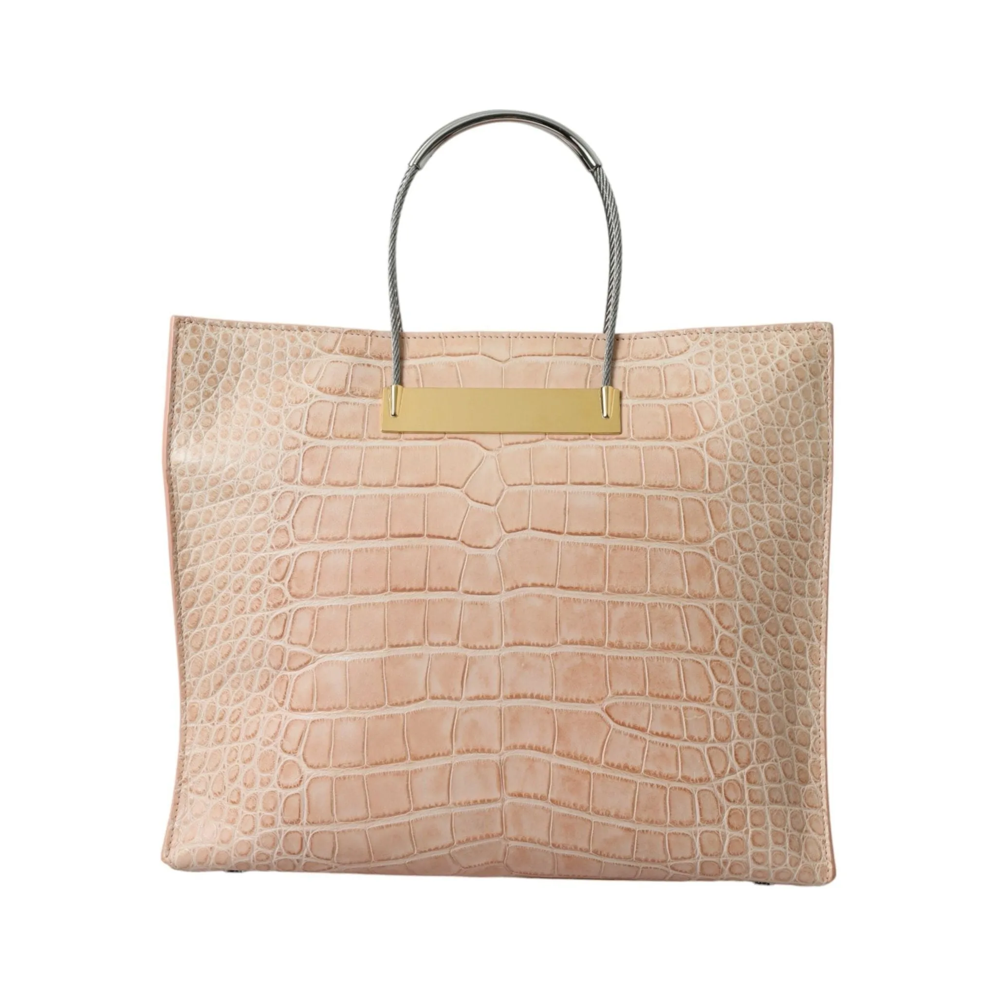 Balenciaga Alligator Leather Chic Pink Tote Bag