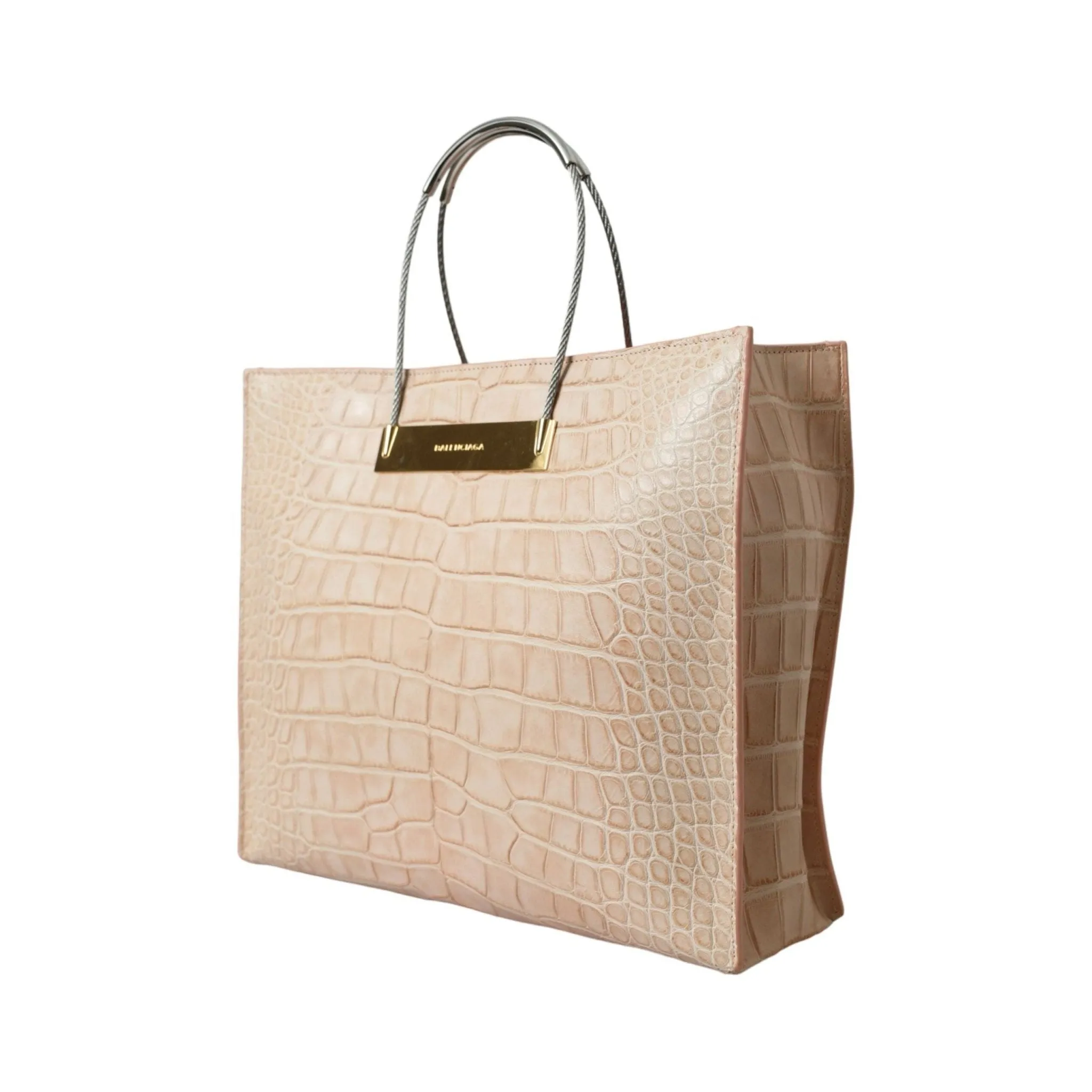 Balenciaga Alligator Leather Chic Pink Tote Bag