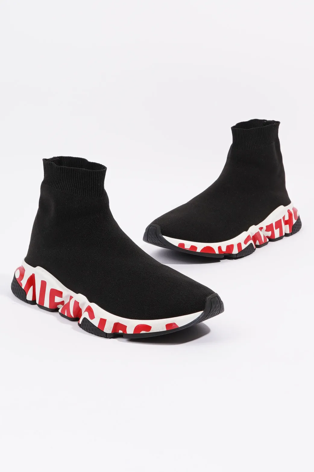 Balenciaga Mens Speed Black / White / Red / Graffiti EU 41 / UK 7