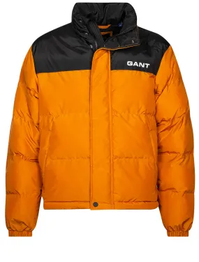 Blocked Padded Jacket Dark Mustard Orange