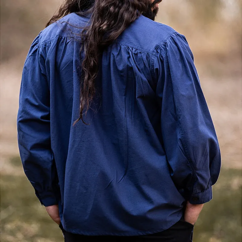 Blue Wide Cut Medieval Shirt - Soft Cotton