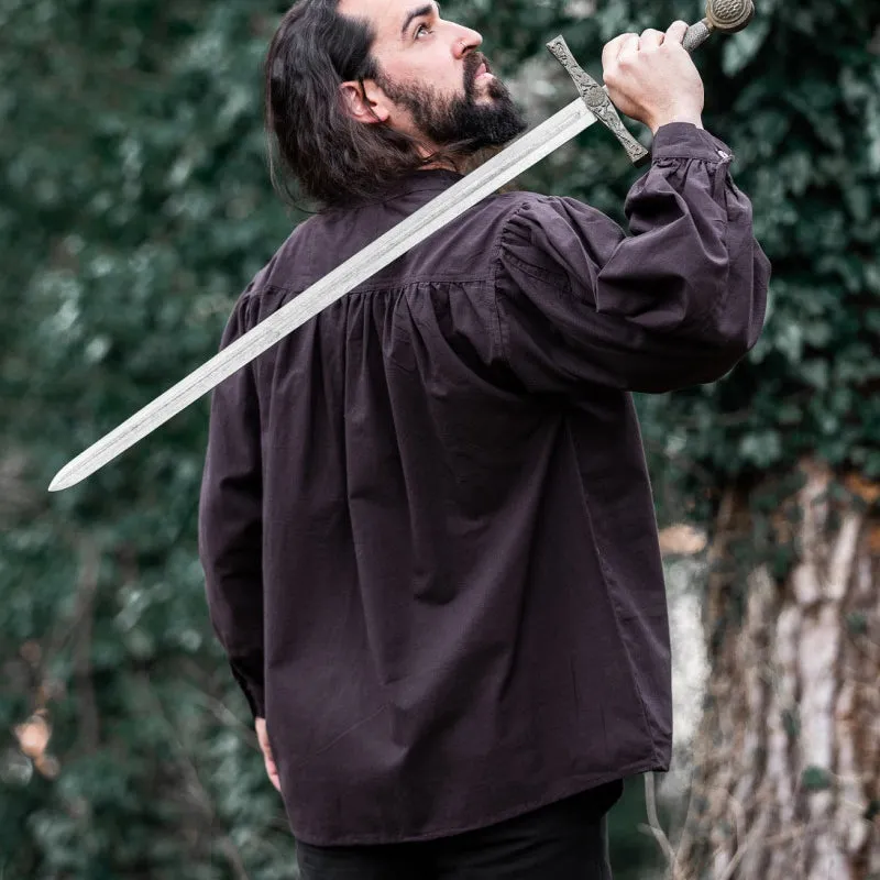 Blue Wide Cut Medieval Shirt - Soft Cotton