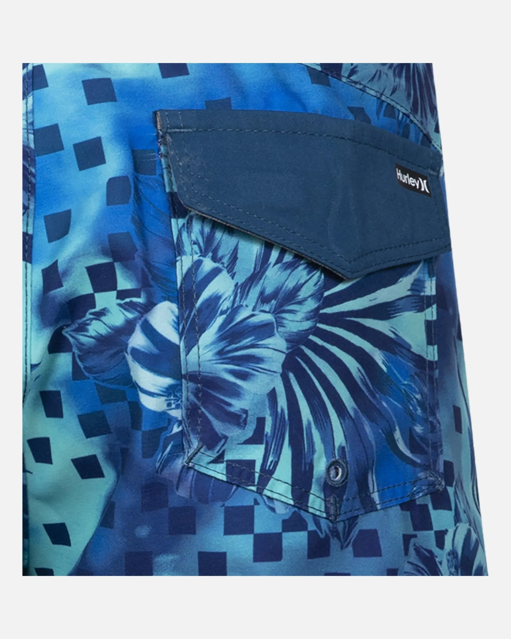Boys Floral Checkered Boardshort