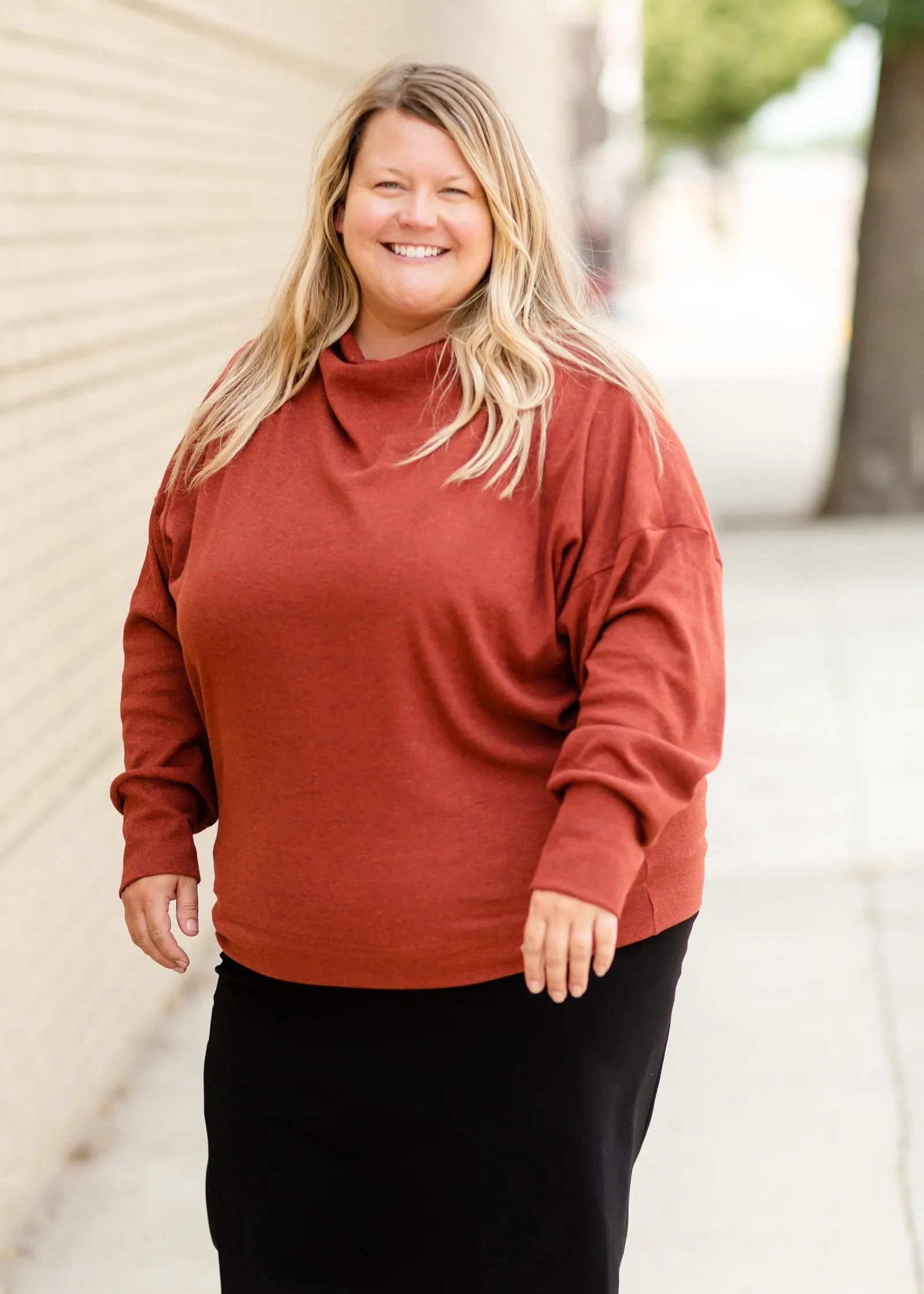 Brick Ribbed Side-Zip Knit Top - FINAL SALE