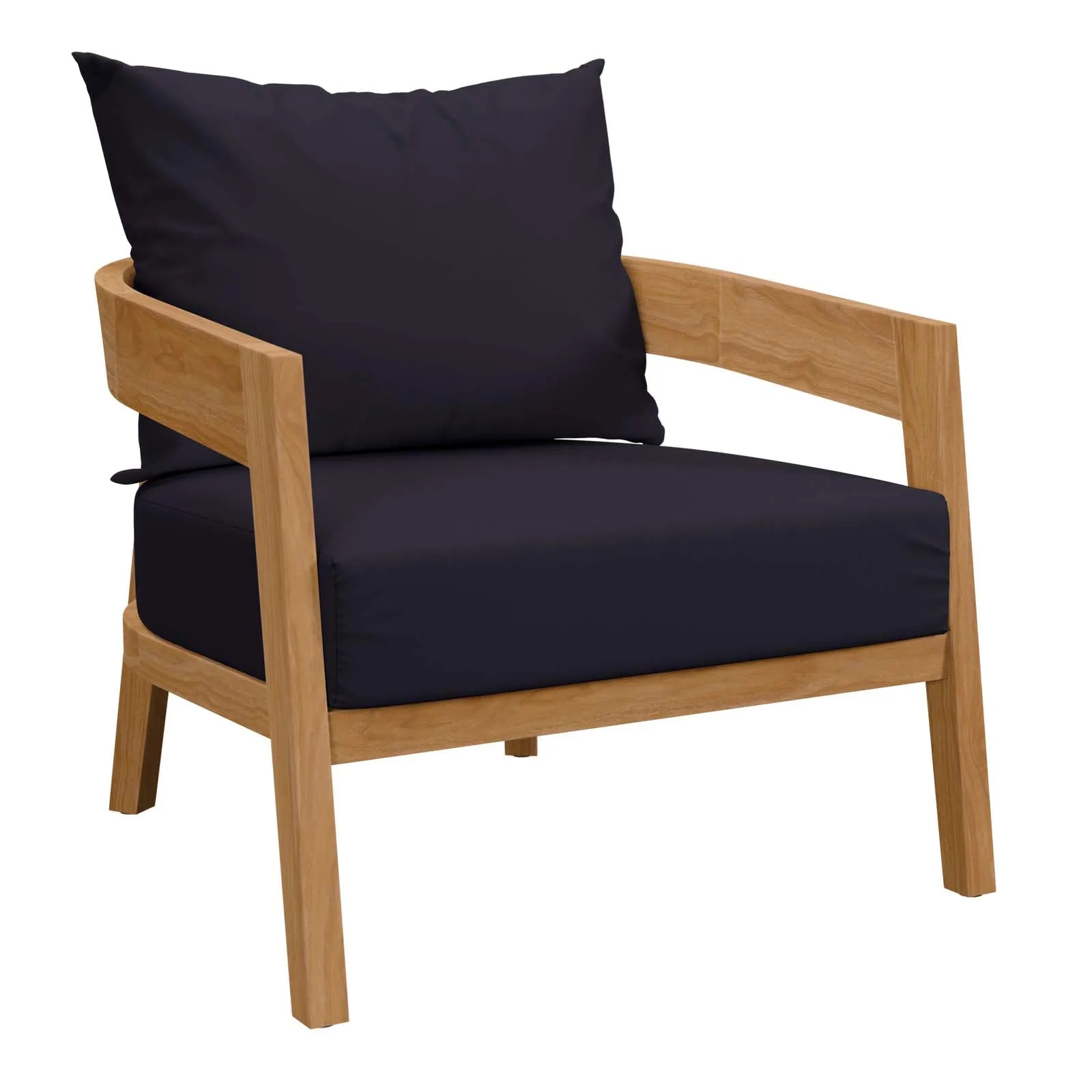 Brisbane Teak Wood Outdoor Patio Armchair By Modway - EEI-5602 - Natural  Navy