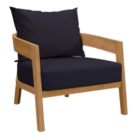 Brisbane Teak Wood Outdoor Patio Armchair By Modway - EEI-5602 - Natural  Navy