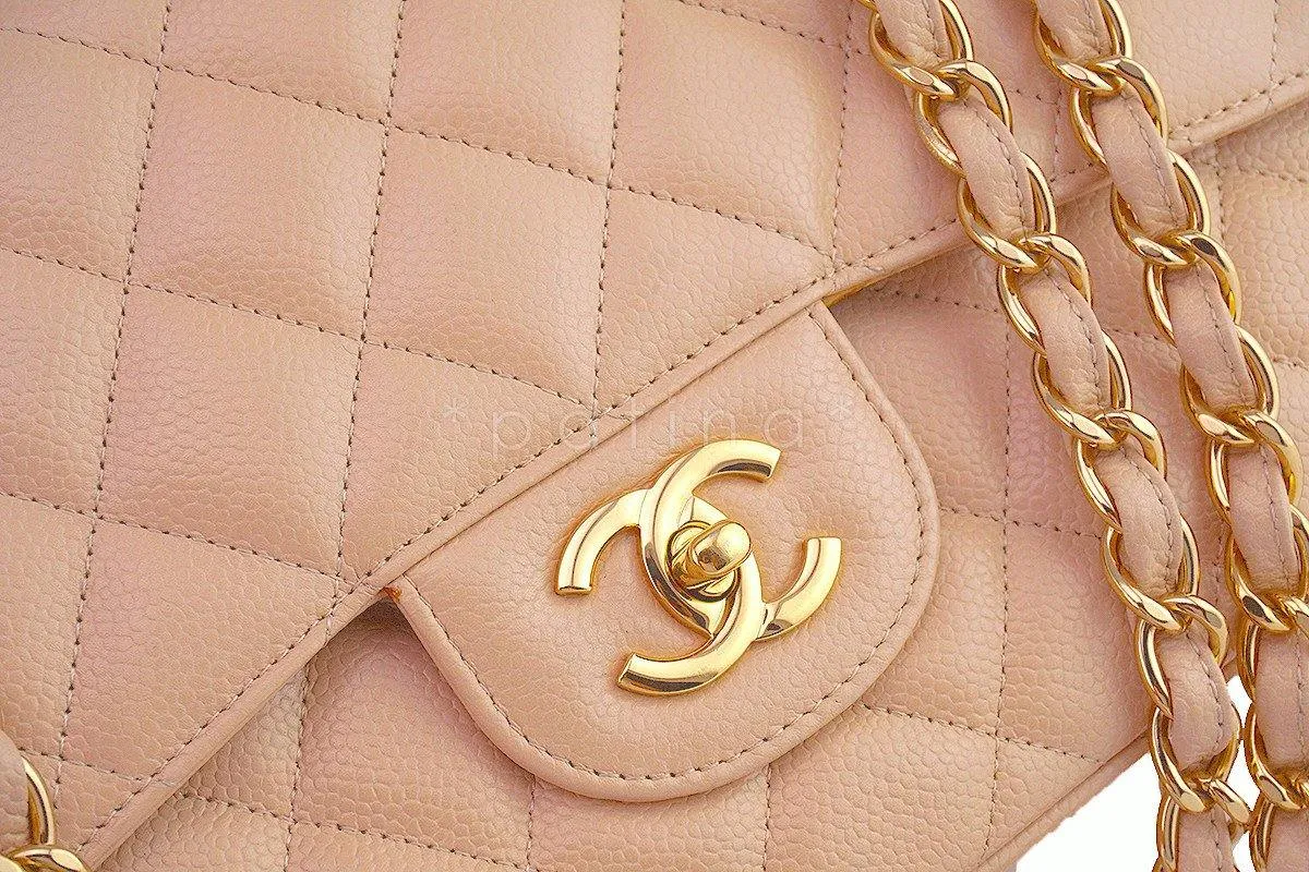 Chanel Beige Clair Caviar Jumbo 2.55 Classic Double Flap Bag