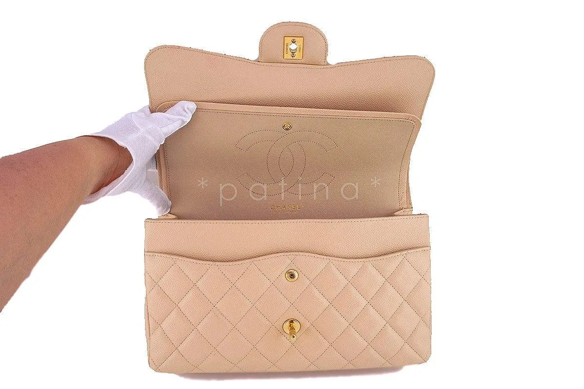 Chanel Beige Clair Caviar Jumbo 2.55 Classic Double Flap Bag