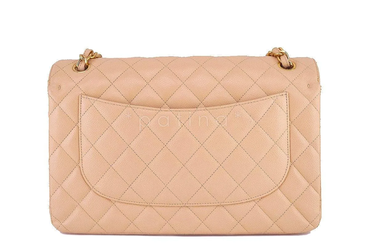 Chanel Beige Clair Caviar Jumbo 2.55 Classic Double Flap Bag