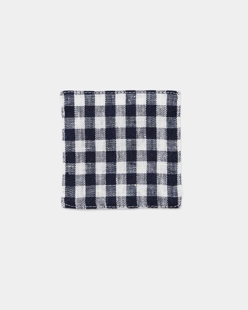 Coasters: Navy White Check