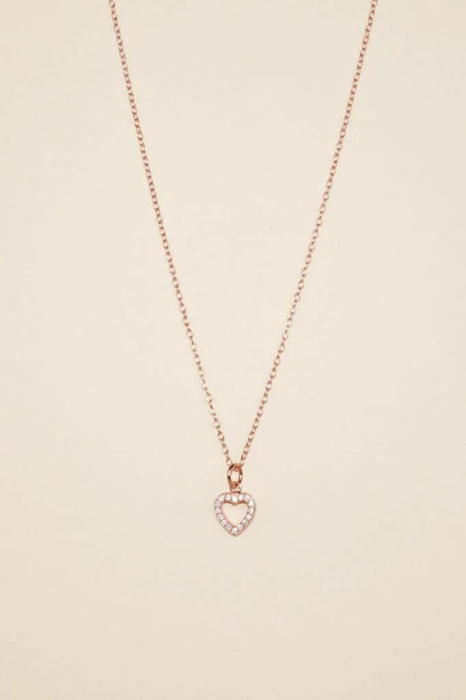 CORDELIA Embedded Heart Sterling Silver Necklace