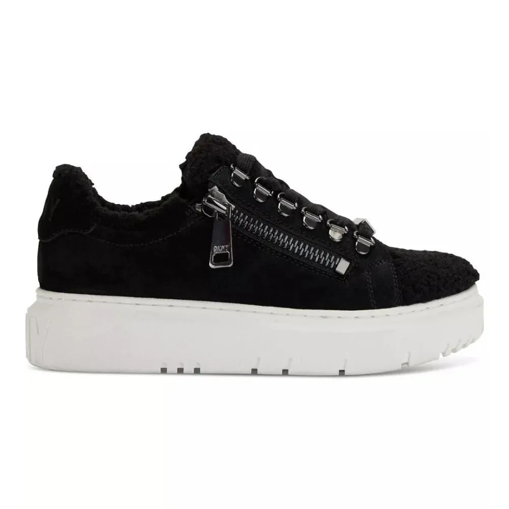 DKNY Matti fleece Lace Up Sneakers Women - BLK