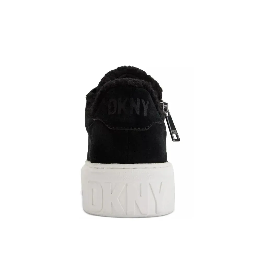 DKNY Matti fleece Lace Up Sneakers Women - BLK
