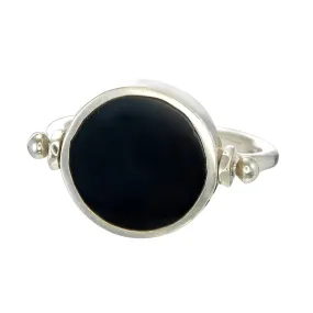 ECLIPSE SWIVEL RING - BLACK - SILVER