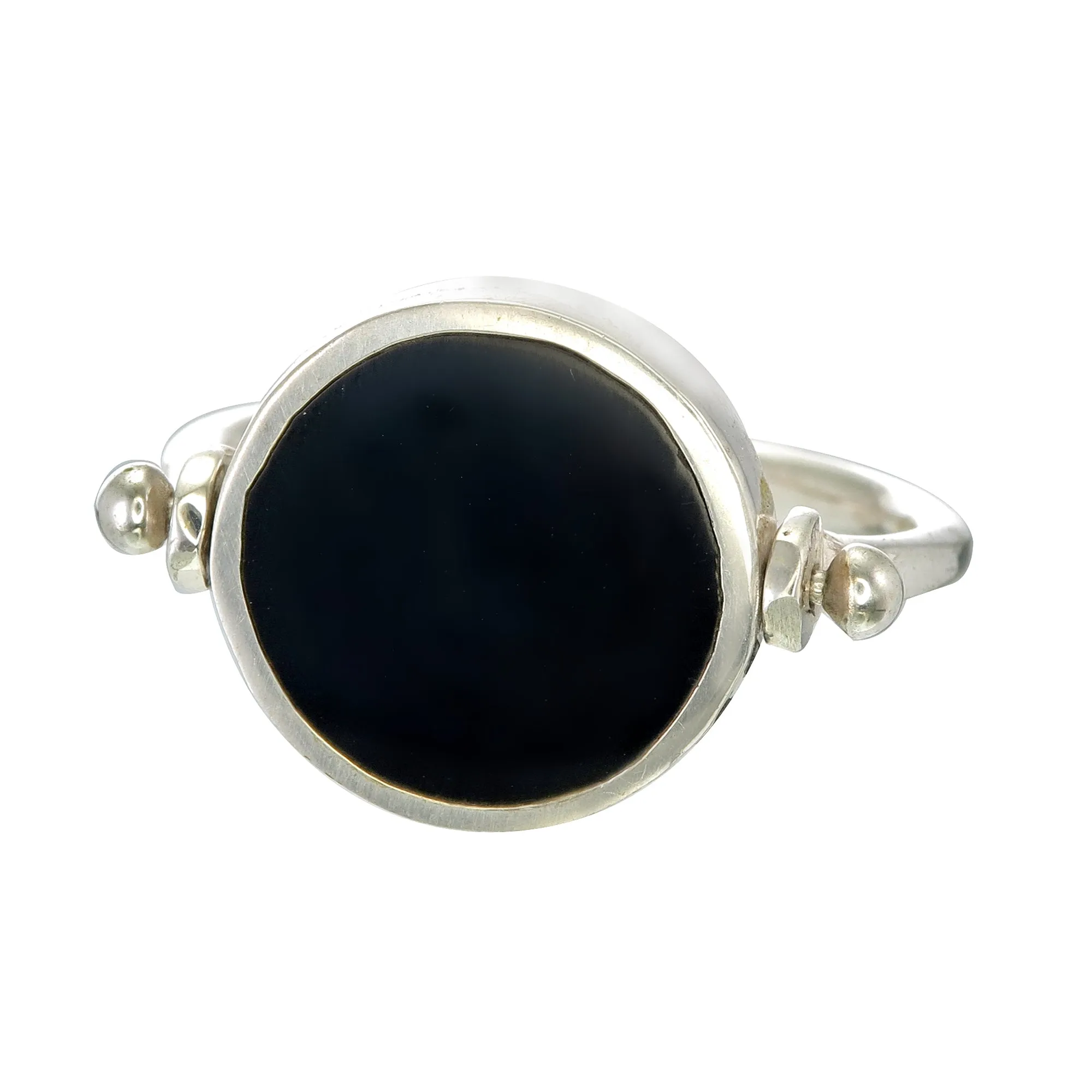 ECLIPSE SWIVEL RING - BLACK - SILVER