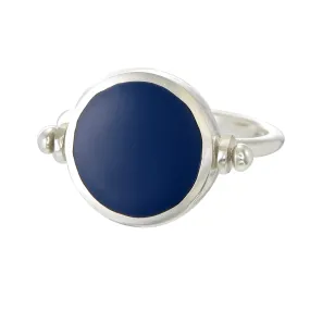 ECLIPSE  SWIVEL RING - NAVY - SILVER