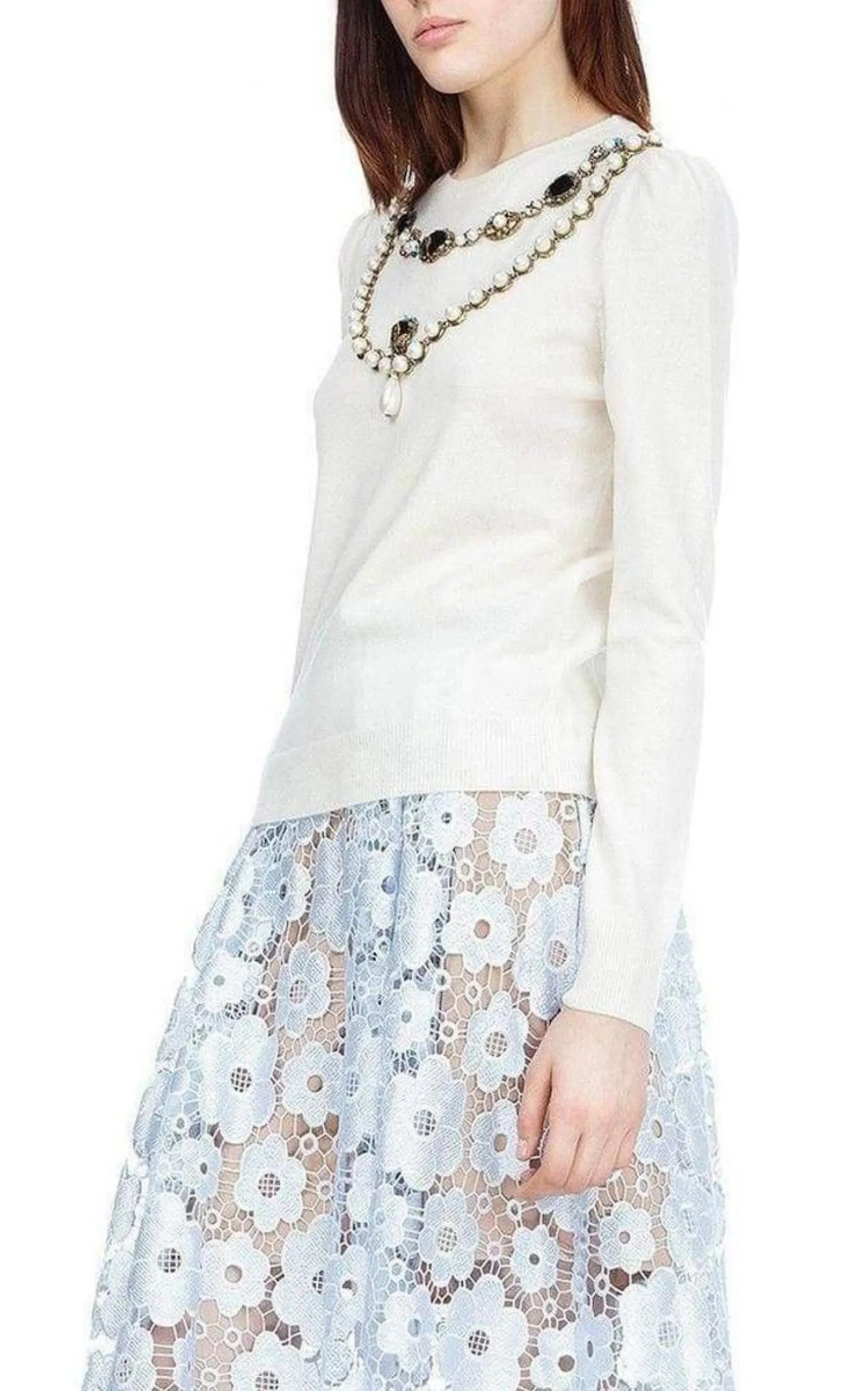 Embroidered Wool Sweater