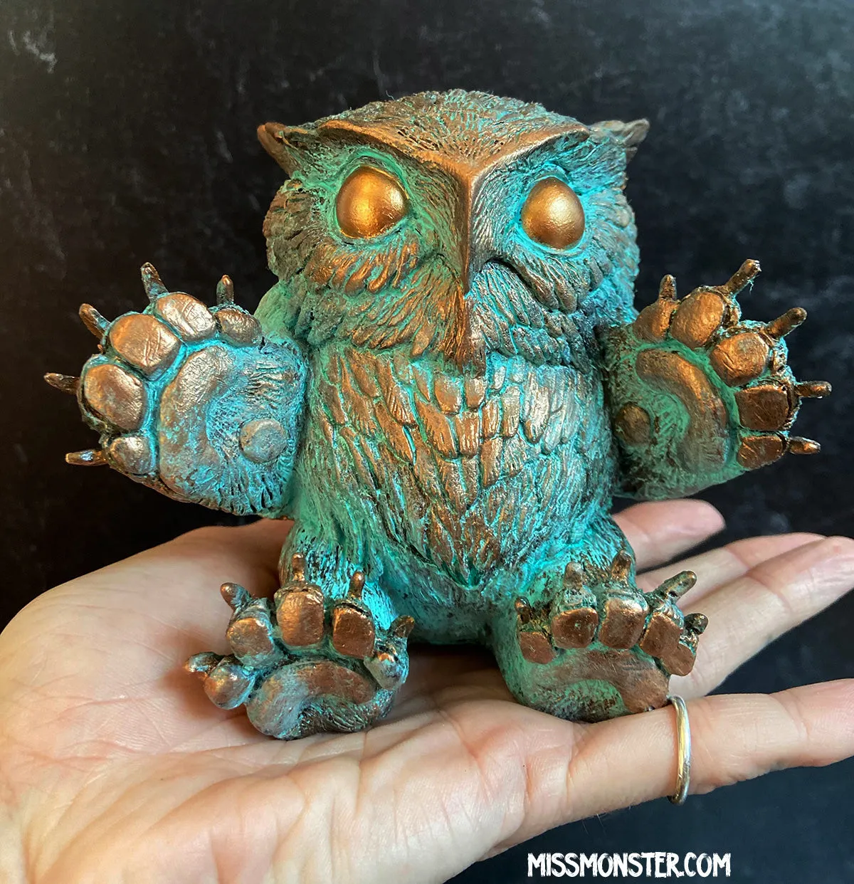 FAT BOTTOMED BABY OWLBEAR- COPPER PATINA