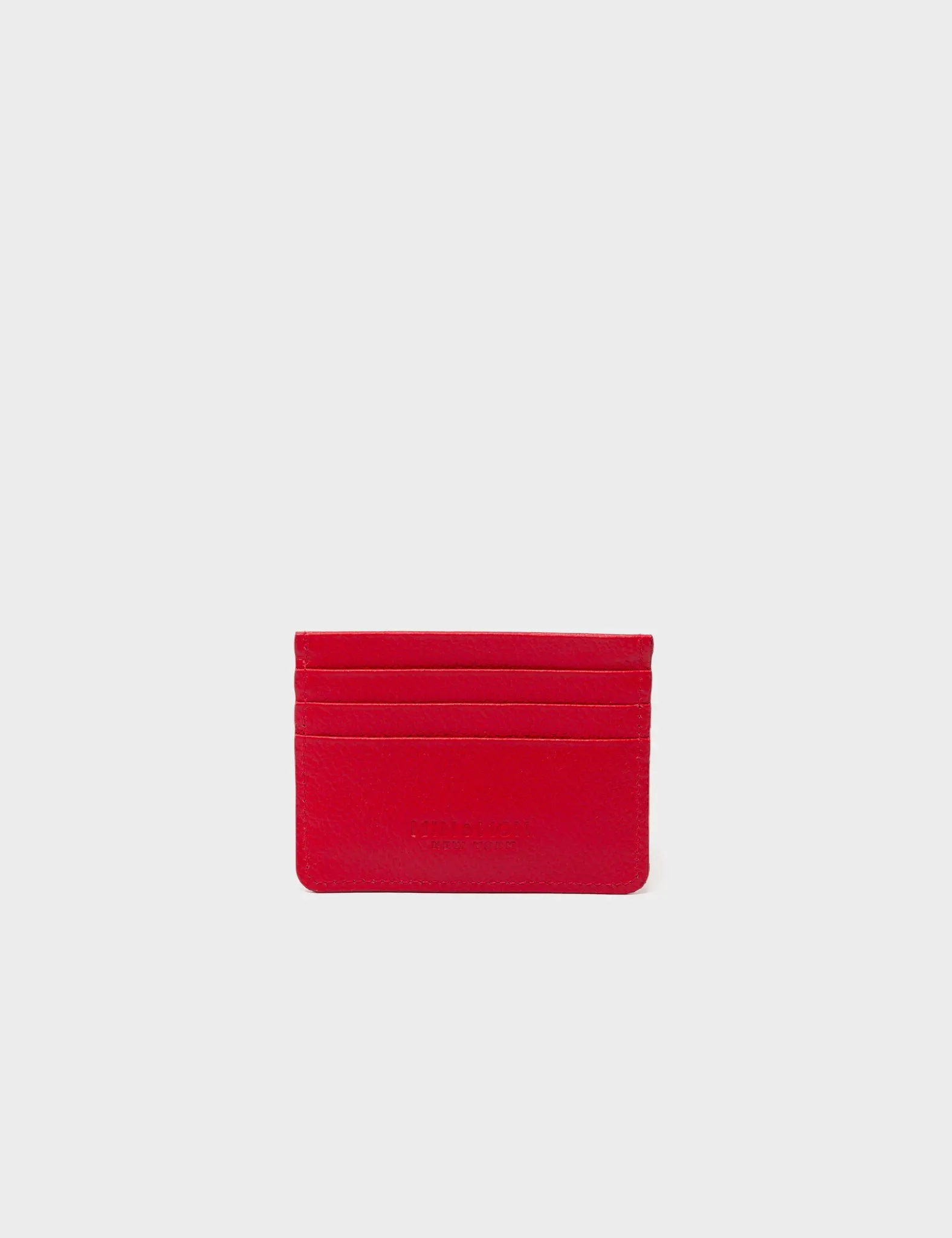Filium Red Leather Cardholder - All Over Eyes Embroidery