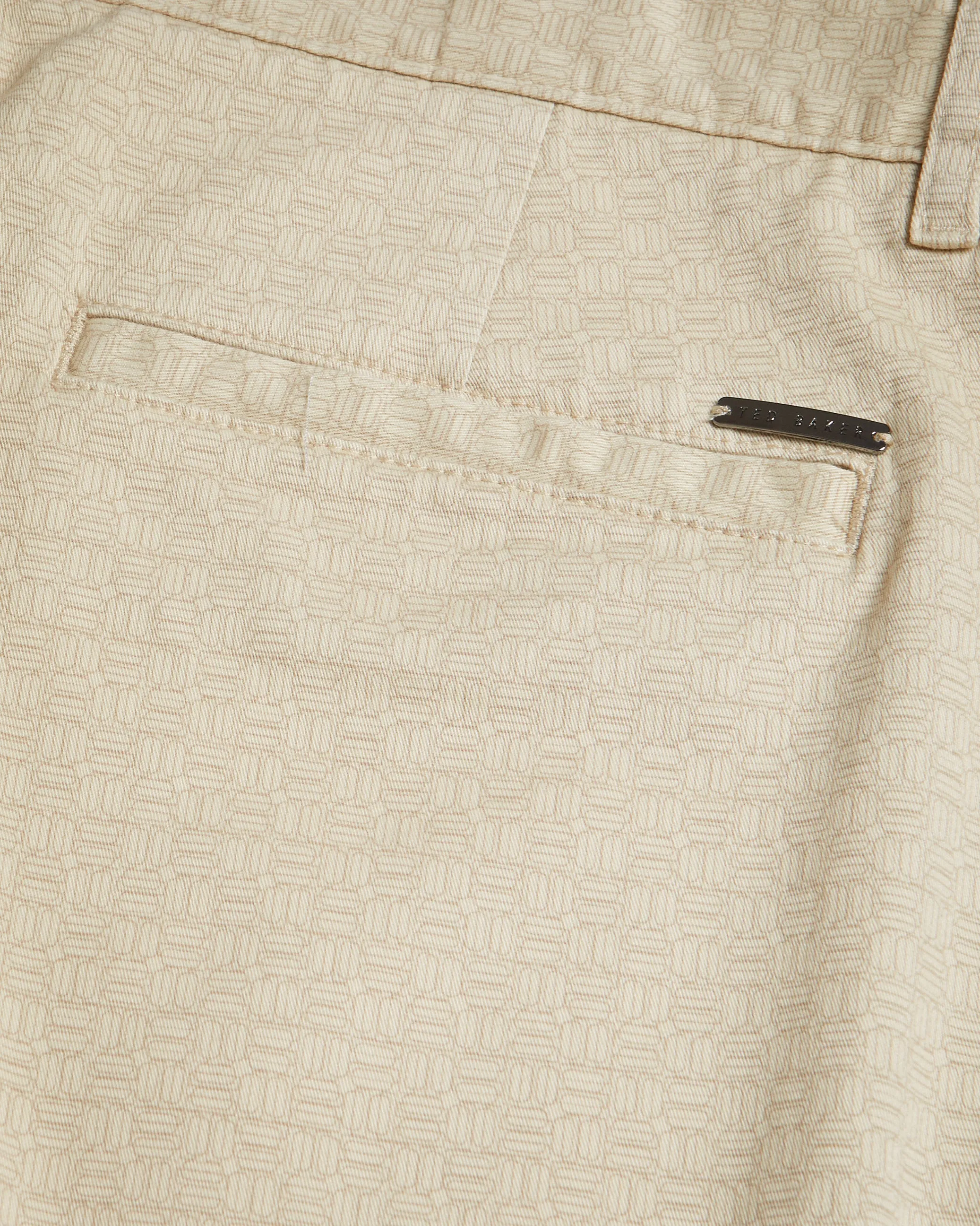 Gomer Regular Fit Geometric Shorts Natural