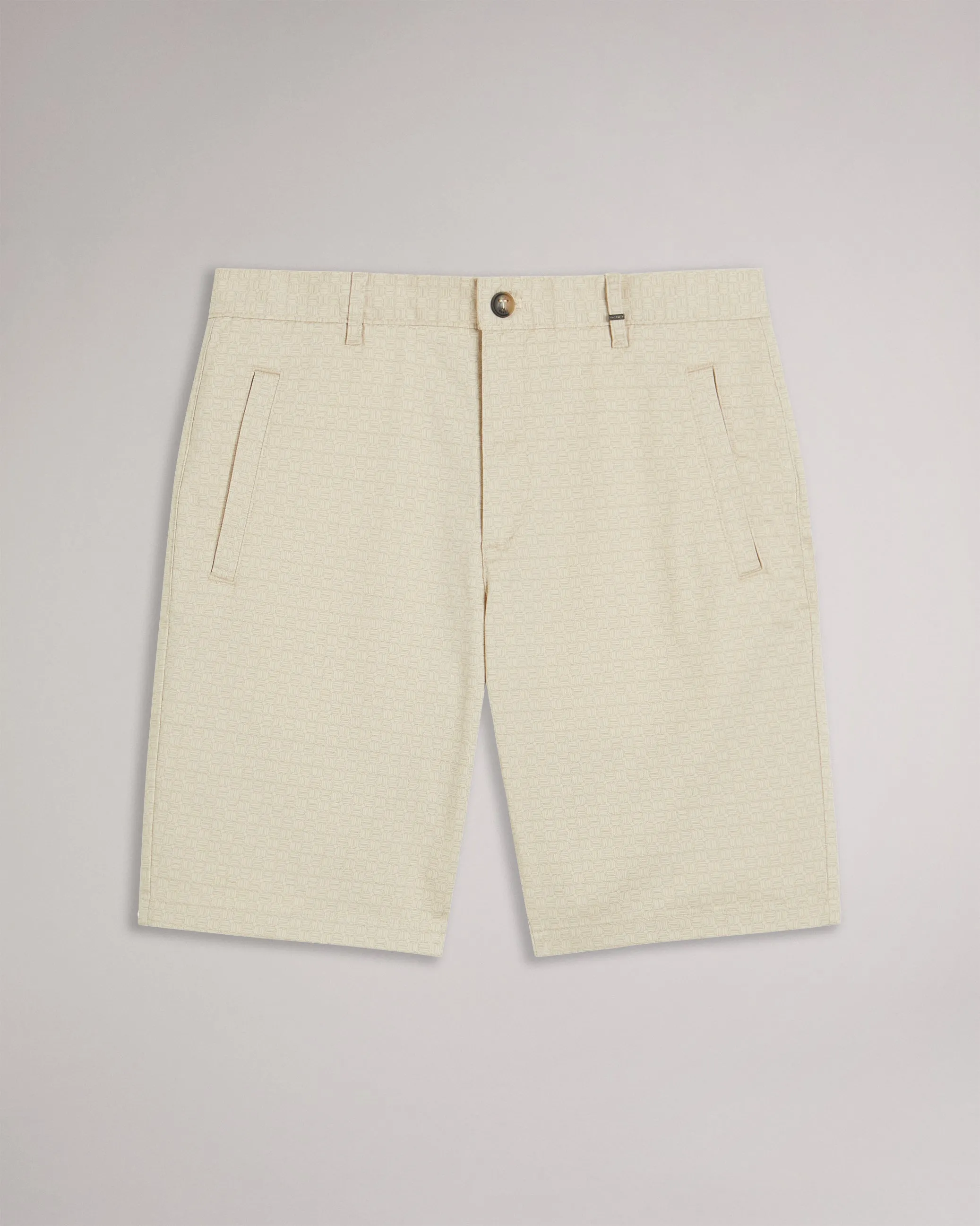 Gomer Regular Fit Geometric Shorts Natural