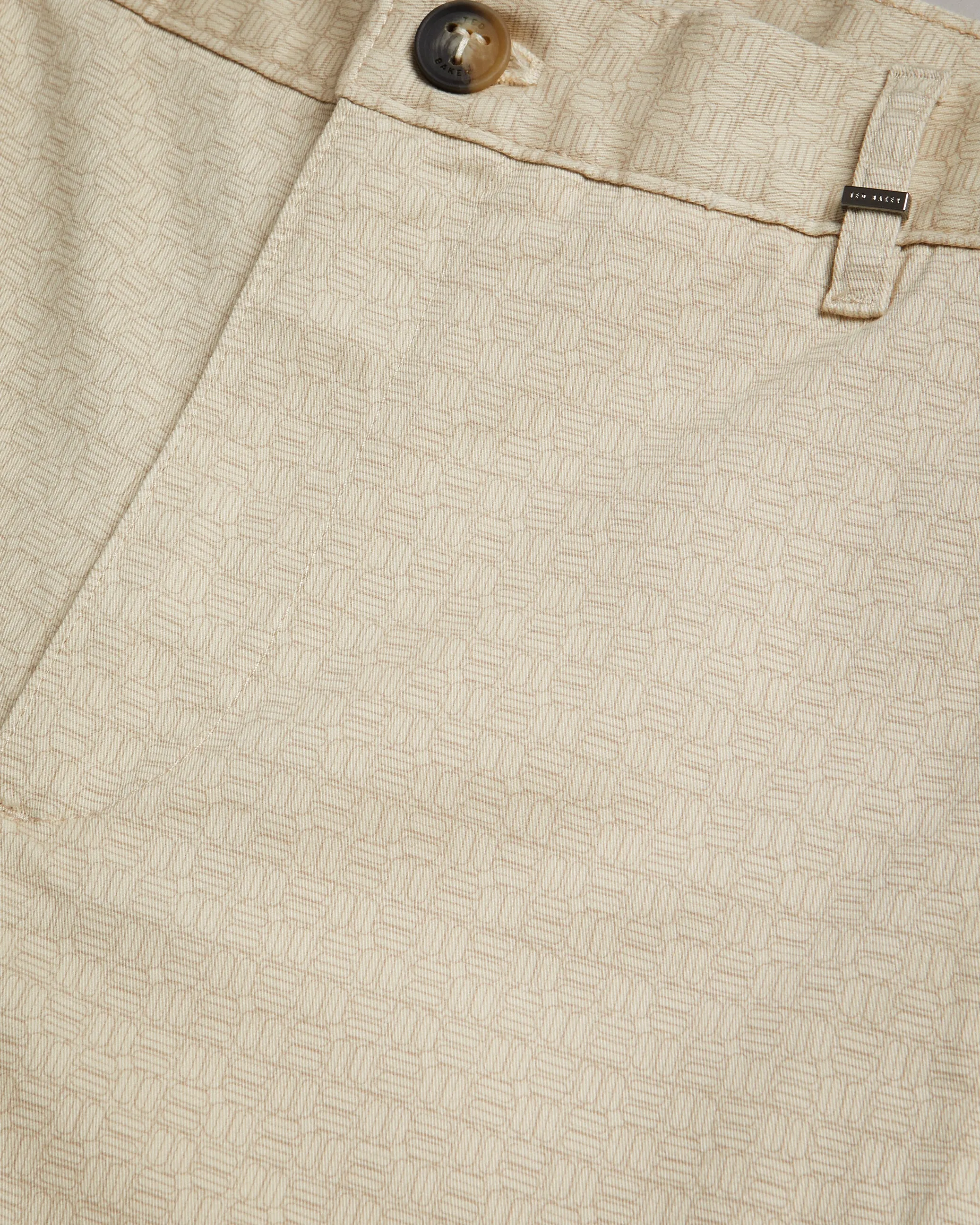 Gomer Regular Fit Geometric Shorts Natural