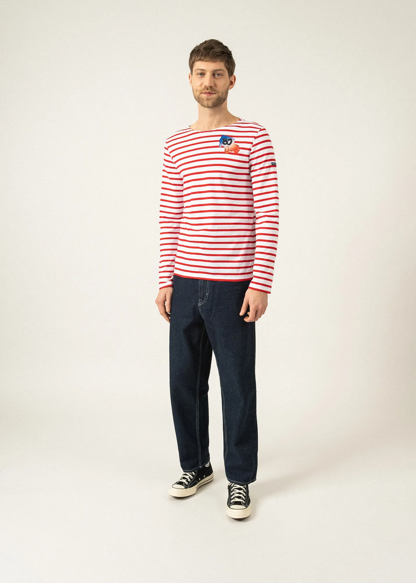 Iconic Minquiers D-Day sailor striped shirt - with exclusive screen print (NEIGE/TULIPE/JEEP)