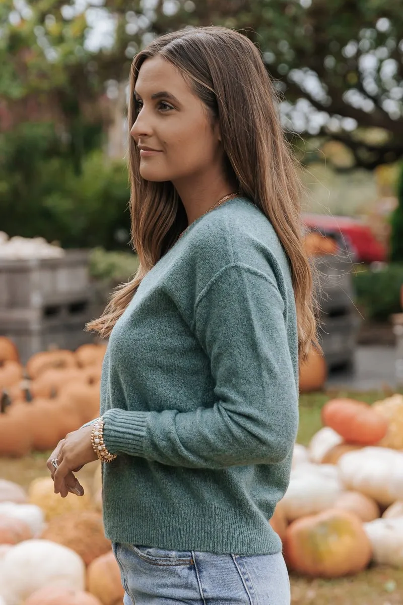 Jade V Neck Ribbed Sweater