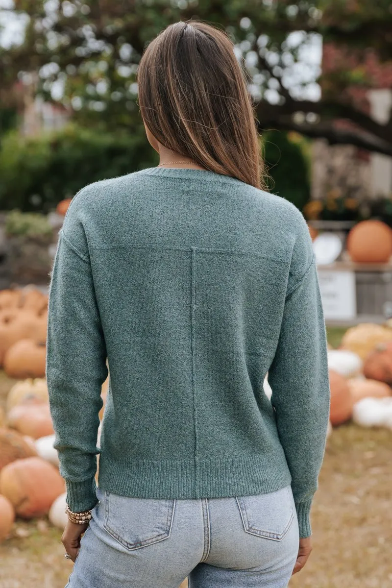 Jade V Neck Ribbed Sweater