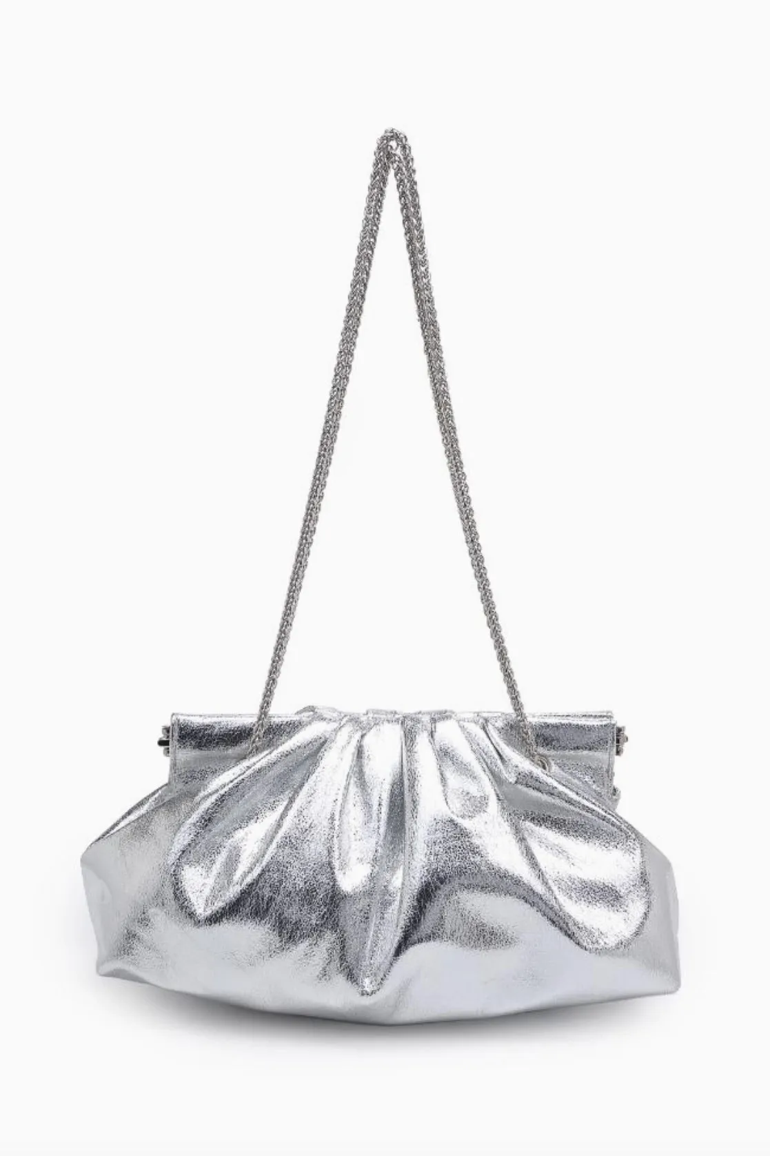 Kacey Clutch Crossbody - Shiny Silver