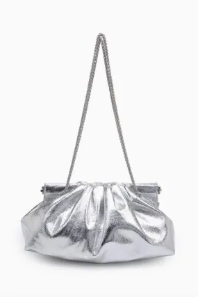 Kacey Clutch Crossbody - Shiny Silver