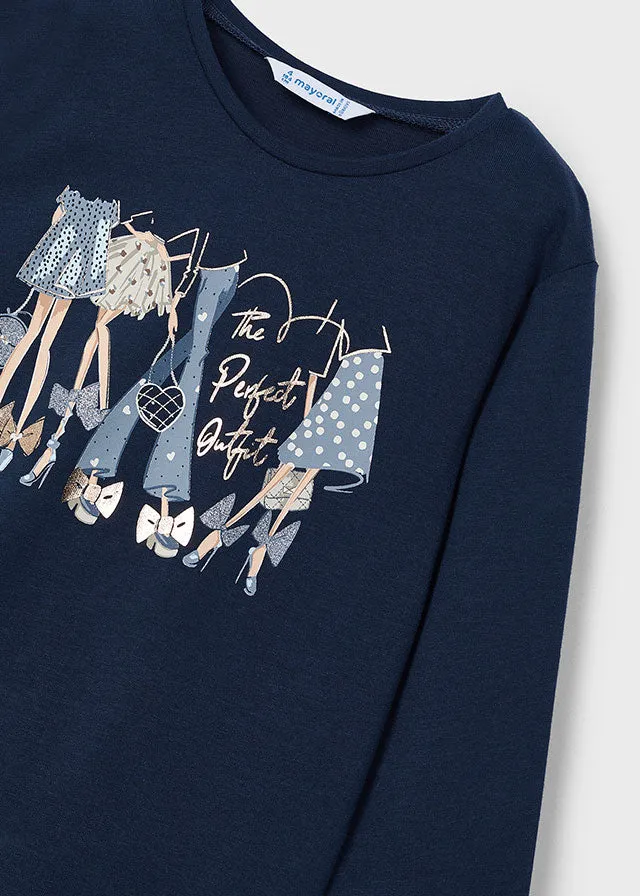 Mayoral 4072 091 - Navy Long Sleeve Top