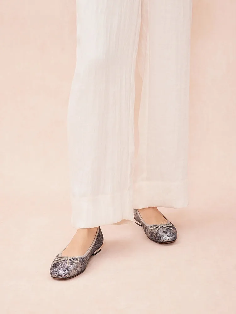 Queenie Bow Glitter Ballerinas