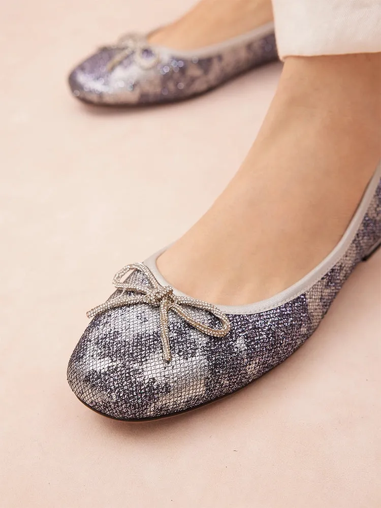 Queenie Bow Glitter Ballerinas