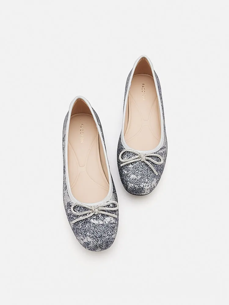 Queenie Bow Glitter Ballerinas