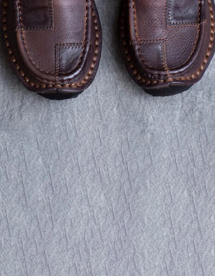Round Head Handmade Retro Leather Loafers for Women 42