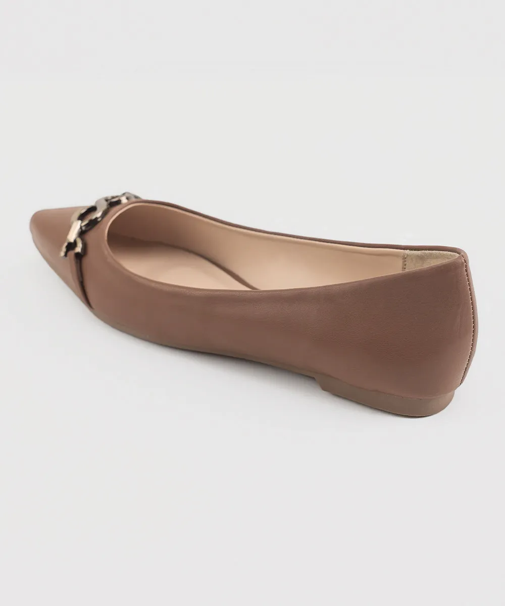 Tan Faux Leather Pumps