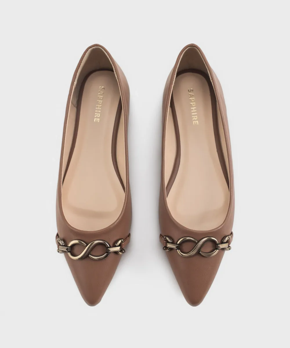 Tan Faux Leather Pumps