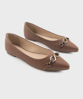 Tan Faux Leather Pumps