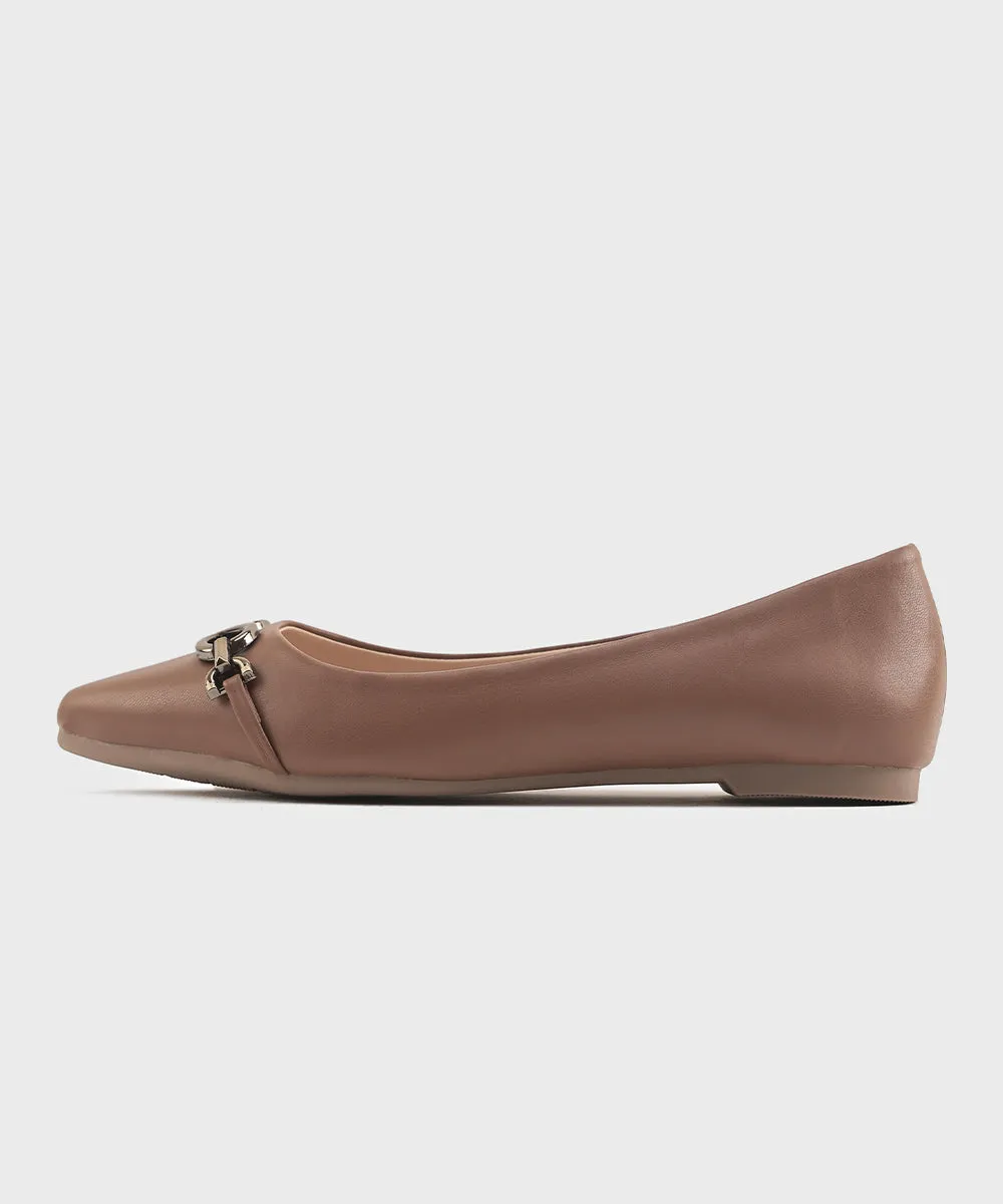Tan Faux Leather Pumps