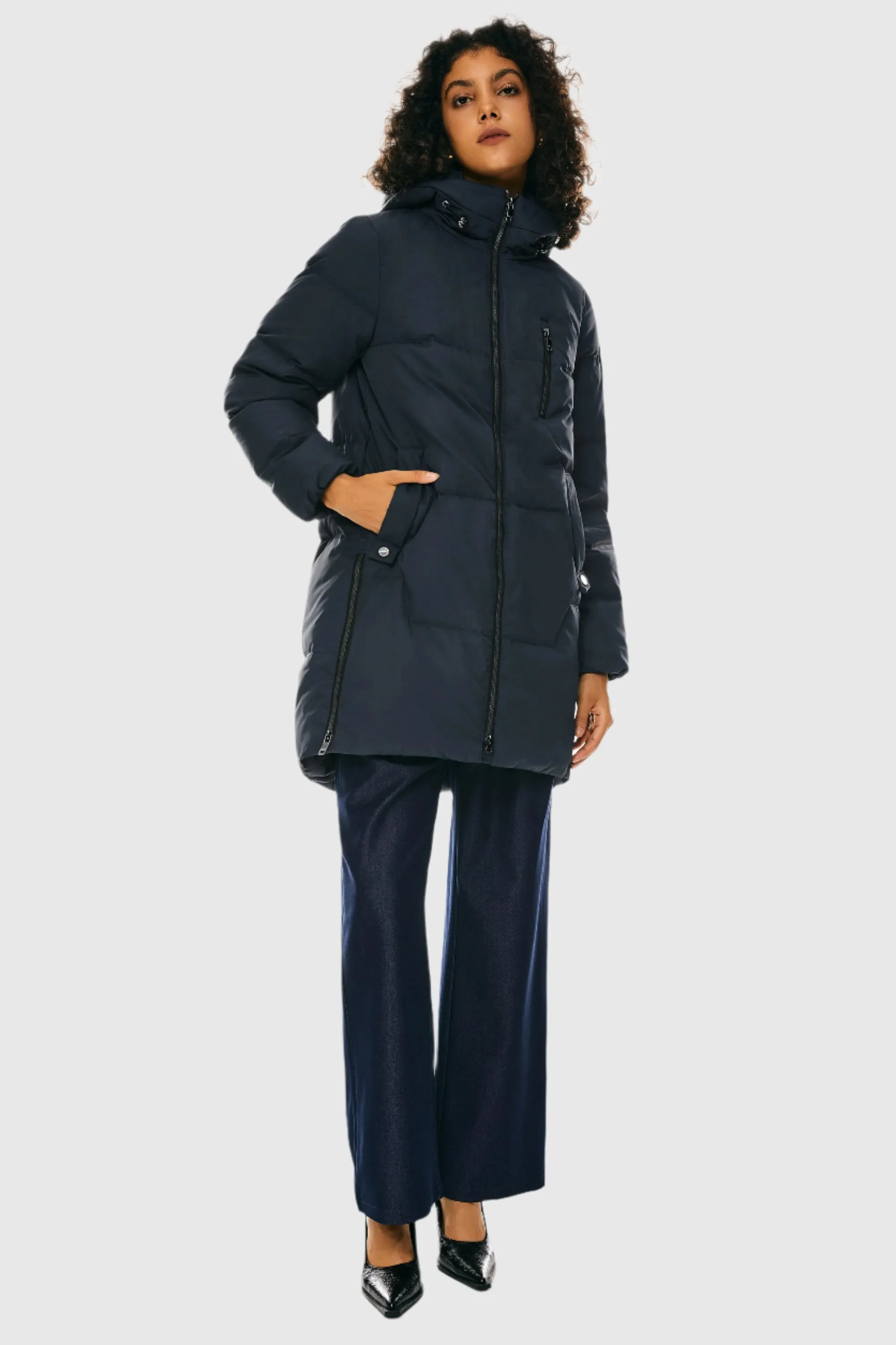 Two-Way Zipper Hooded Puffer Jacket