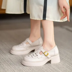 Women Casual Plaited Leather Chunky Lug Sole Sandals