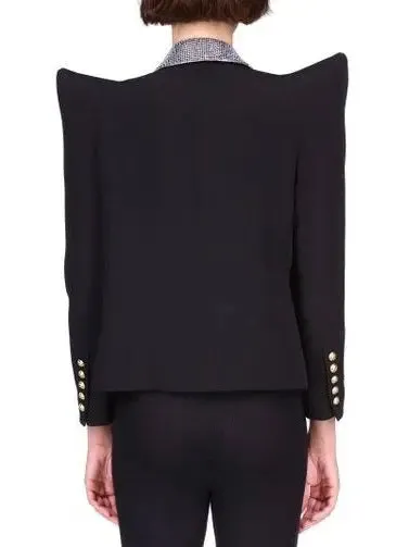 Women’s Crystal-Embroidered Black Blazer