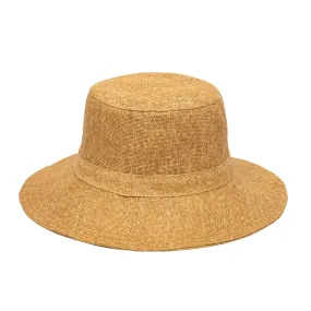 Women's Cut & Sew Wide Brim Woven Paper Bucket Hat